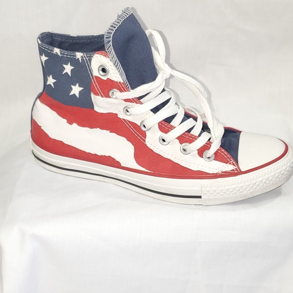 stars and stripes converse high tops